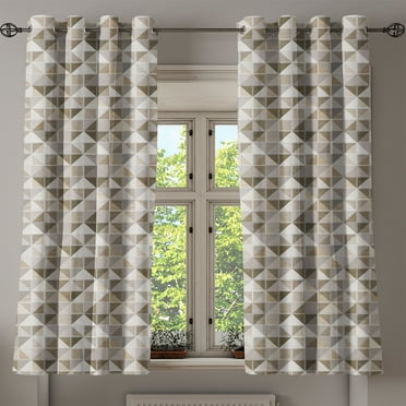 Ambesonne Grommet Curtain, , 50"x60", Charcoal Grey Eggshell