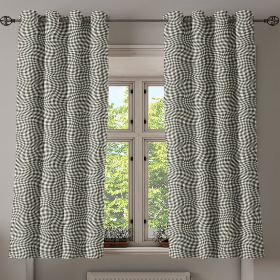 Ambesonne Grommet Curtain, , 50"x63", Charcoal Grey Eggshell