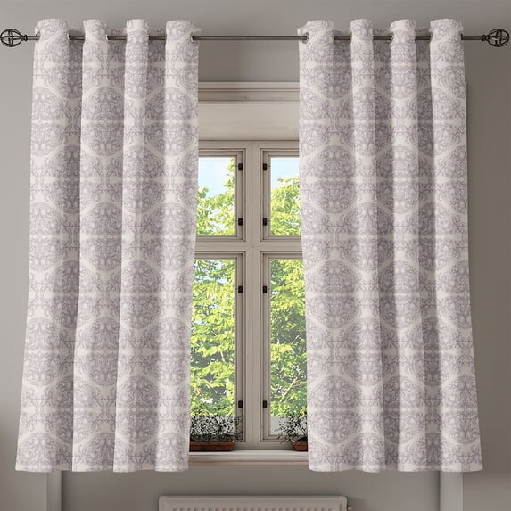 Ambesonne Grommet Curtain, , 50"x63", Pale Rose and Mauve