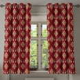 thumbnail image 1 of Ambesonne Grommet Curtain, , 50"x63", Raspberry and White, 1 of 5