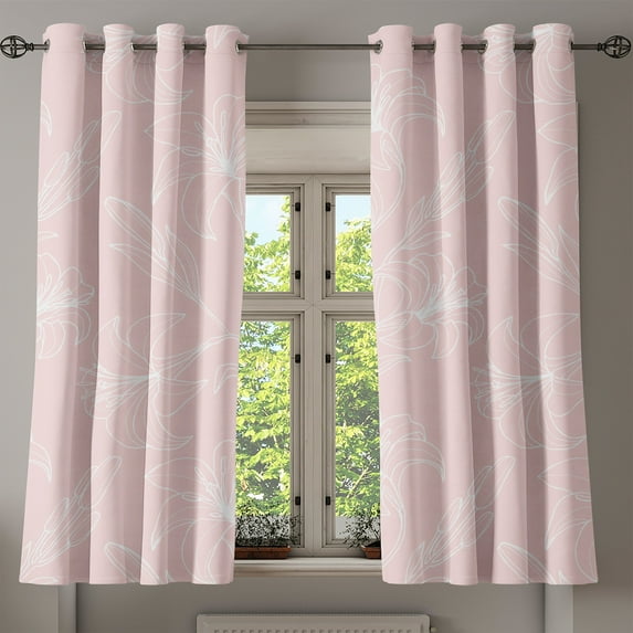 Ambesonne Grommet Curtain, , 50"x63", Rose White