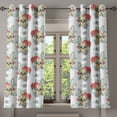 thumbnail image 1 of Ambesonne Grommet Curtain, , 50"x63", Seafoam Cream and Coral, 1 of 5