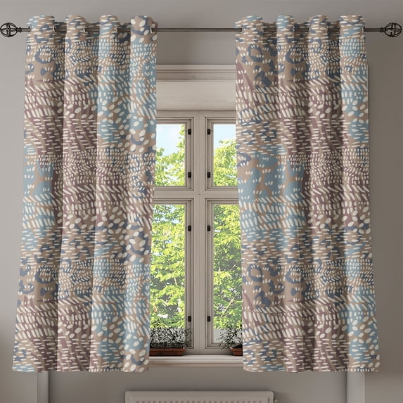 Ambesonne Grommet Curtain, , 50"x63", Warm Taupe Mauve Taupe