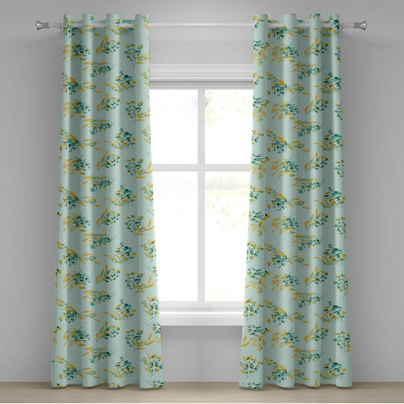 Ambesonne Grommet Curtain, , 50"x72", Almond Green Marigold