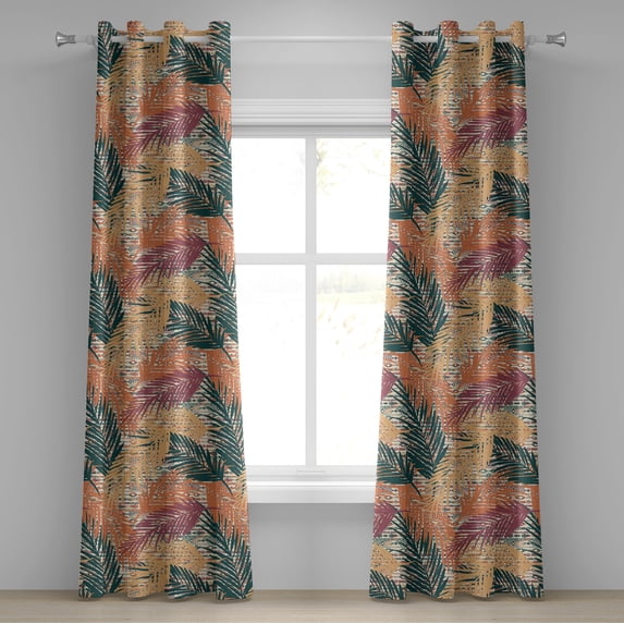 Ambesonne Grommet Curtain, , 50"x72", Burnt Sienna and Dark Teal