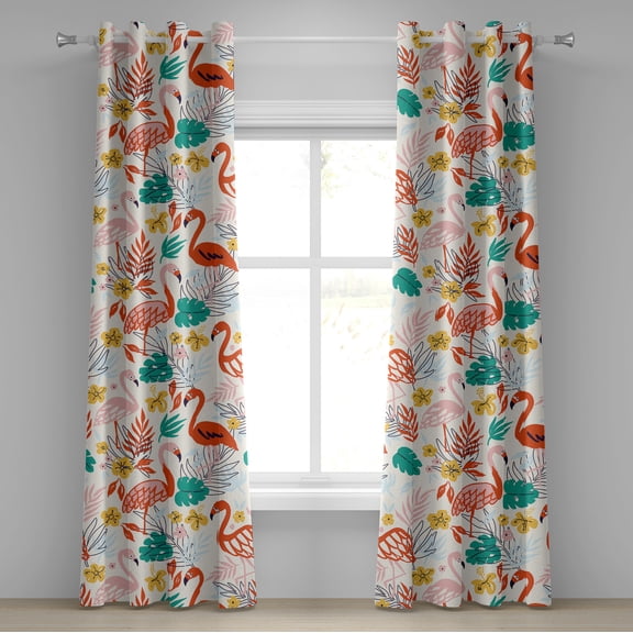 Ambesonne Grommet Curtain, , 50"x72", Dark Pink Jade Green