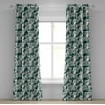 thumbnail image 1 of Ambesonne Grommet Curtain, , 50"x72", Hunter Green and Pale Grey, 1 of 5