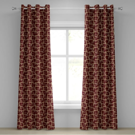 Ambesonne Grommet Curtain, , 50"x72", Maroon Pale Brown