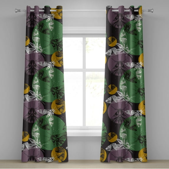 Ambesonne Grommet Curtain, , 50"x72", Orange Pale Lilac