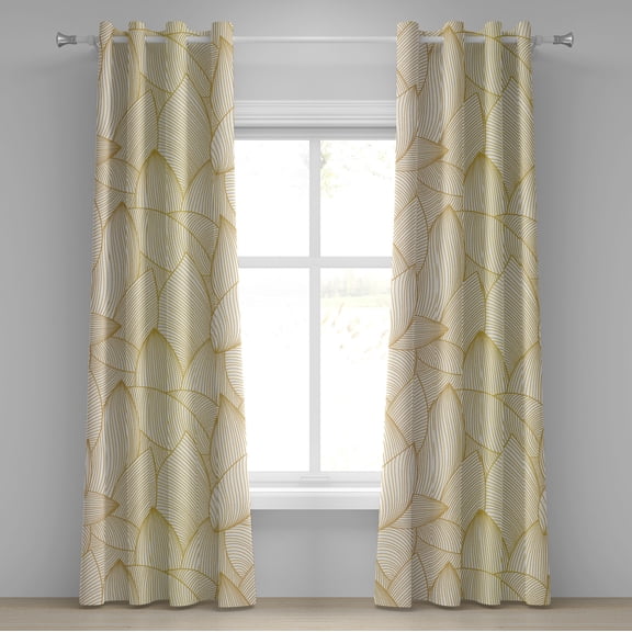 Ambesonne Grommet Curtain, , 50"x72", Pale Earth Yellow Cream