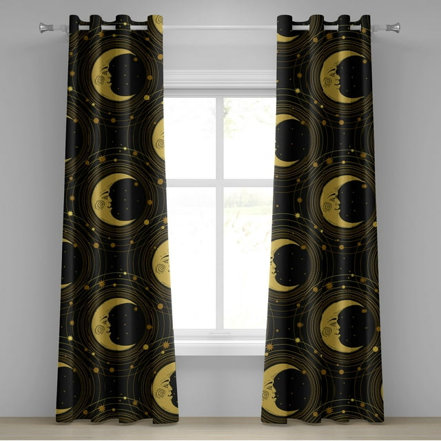 Ambesonne Grommet Curtain, , 50"x72", Pale Earth Yellow Mustard
