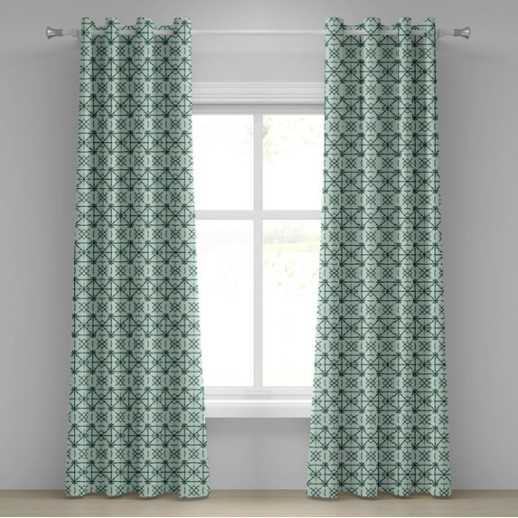Ambesonne Grommet Curtain, , 50"x72", Pale Teal and Forest Green