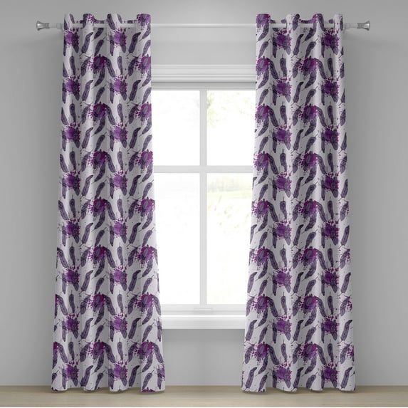 Ambesonne Grommet Curtain, , 50"x72", Purple Eggplant