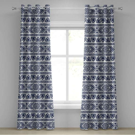 Ambesonne Grommet Curtain, , 50"x72", White and Dark Lavender