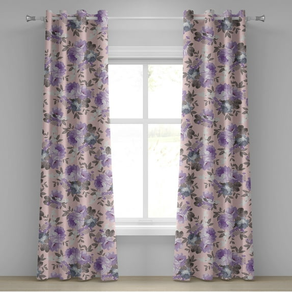 Ambesonne Grommet Curtain, , 50"x84", Blush Lavender