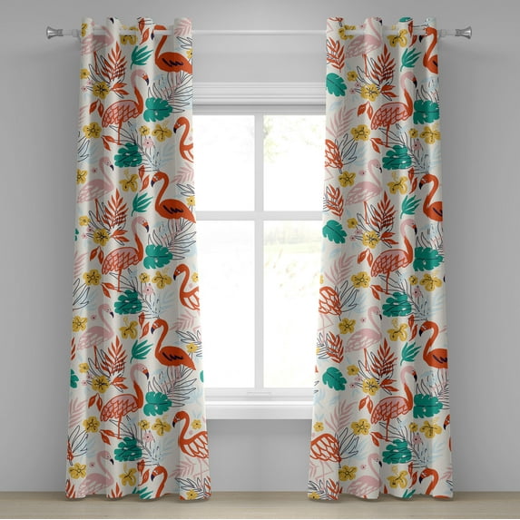 Ambesonne Grommet Curtain, , 50"x84", Dark Pink Jade Green