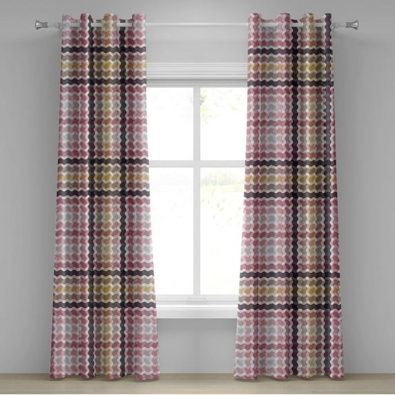 Ambesonne Grommet Curtain, , 50"x84", Dried Rose Eggplant