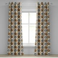 thumbnail image 1 of Ambesonne Grommet Curtain, , 50"x84", Ivory Orange Rose, 1 of 1