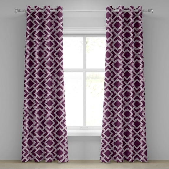 Ambesonne Grommet Curtain, , 50"x84", Purple Lilac