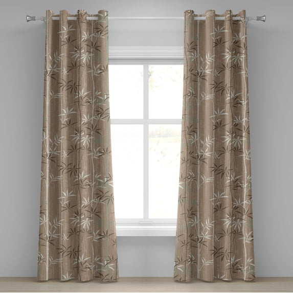 Ambesonne Grommet Curtain, , 50"x84", Sea Green Dark Mustard