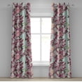 thumbnail image 1 of Ambesonne Grommet Curtain, , 50"x84", Seafoam Lilac and Raspberry, 1 of 1