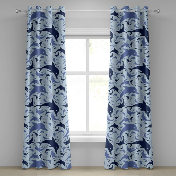 Ambesonne Grommet Curtain, , 50"x84", Soft Blue Blue Violet
