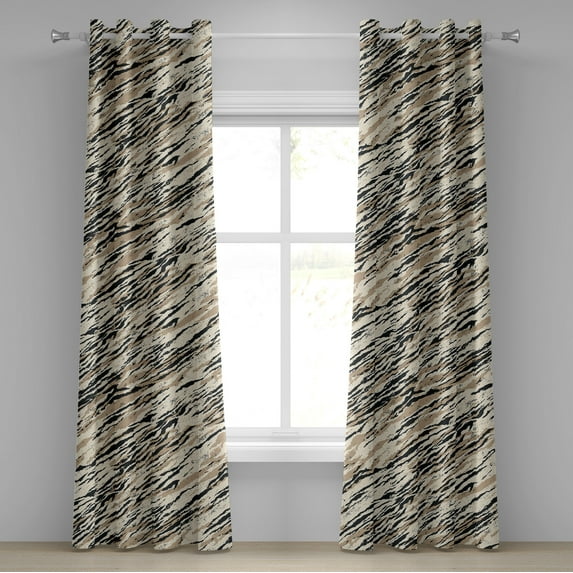 Ambesonne Grommet Curtain, , 50"x84", Warm Taupe Beige