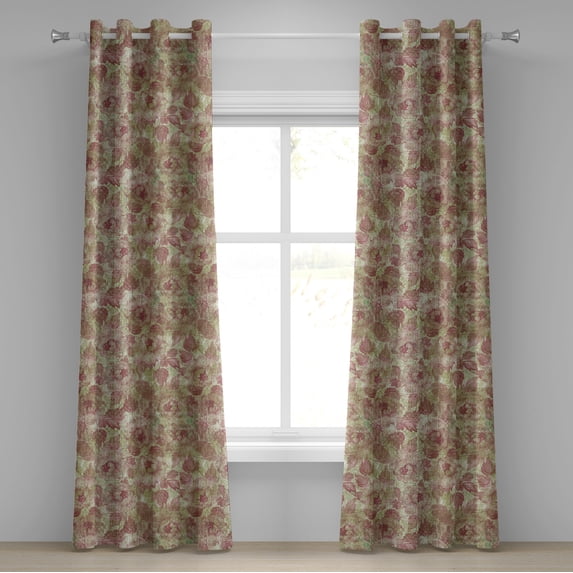 Ambesonne Grommet Curtain, , 50"x96", Blush Pistachio Green