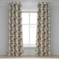 thumbnail image 1 of Ambesonne Grommet Curtain, , 50"x96", Coral Olive Green White, 1 of 5