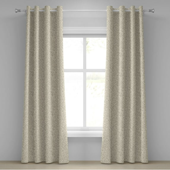 Ambesonne Grommet Curtain, , 50"x96", Cream and Pale Sepia