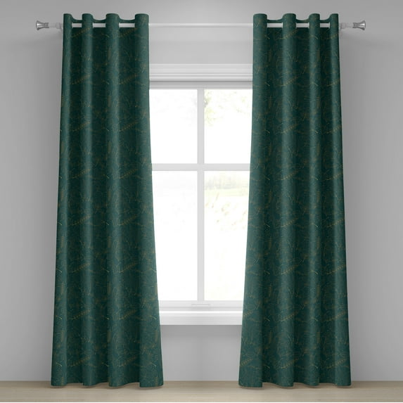 Ambesonne Grommet Curtain, , 50"x96", Dark Teal Earth Yellow