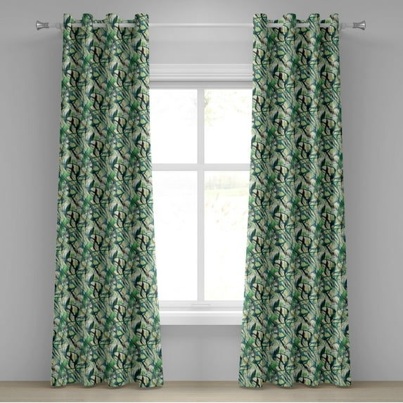 Ambesonne Grommet Curtain, , 50"x96", Green Teal Pastel Green