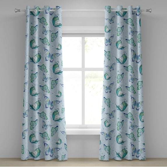 Ambesonne Grommet Curtain, , 50"x96", Pale Azure Blue Teal