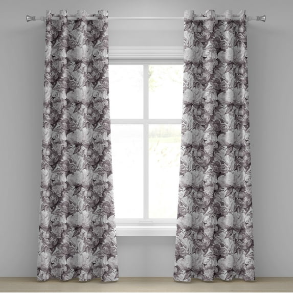 Ambesonne Grommet Curtain, , 50"x96", Purpleblue Off White