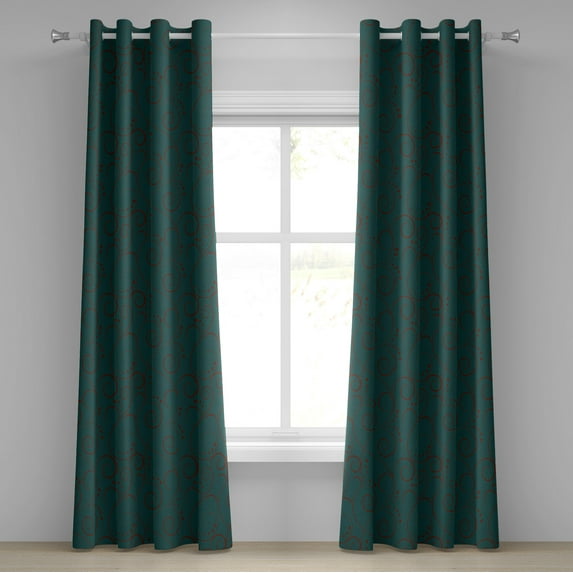 Ambesonne Grommet Curtain, , 50"x96", Teal Burgundy