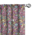 thumbnail image 1 of Ambesonne Groovy Curtains, Funky 60s Fun Retro, Pair of 28"x95", Multicolor, 1 of 5