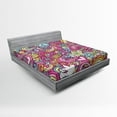 thumbnail image 1 of Ambesonne Groovy Fitted Sheet, Funky 60s Fun Retro, Queen Size, Multicolor, 1 of 2