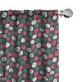 thumbnail image 1 of Ambesonne Grunge Window Curtains, Brushed Floral Design, Each 28" W x 95" L, Dark Taupe Sea Green, 1 of 4