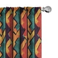 thumbnail image 1 of Ambesonne Grunge Window Curtains, Mosaic Style Zigzag Lines, Each 28" W x 63" L, Teal Vermilion Plum, 1 of 5