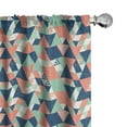 thumbnail image 1 of Ambesonne Grunge Window Curtains, Simplistic Triangles Art, Each 28" W x 63" L, Almond Green and Coral, 1 of 4