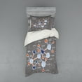 thumbnail image 1 of Ambesonne Grunge Bedding Set 3 Pcs, Formula Science Graphic, Twin, Dimgray Orange White, 1 of 3