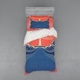 thumbnail image 1 of Ambesonne Grunge Bedding Set 3 Pcs, Lighthouse Waves Sea, Twin, Blue Coral White, 1 of 3