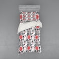thumbnail image 1 of Ambesonne Grunge Bedding Set 3 Pcs, Mandala Rounds, Twin, Vermilion Black White, 1 of 3