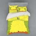 thumbnail image 1 of Ambesonne Grunge Bedding Set 4 Pcs, Business Life Hands, Queen, Yellow Green, 1 of 2