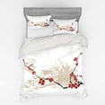 thumbnail image 1 of Ambesonne Grunge Bedding Set 4 Pcs, Japan Sakura Flowers, Queen, Beige White Red, 1 of 3