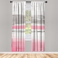 thumbnail image 1 of Ambesonne Grunge Curtains, Abstract Brush Stroke Print, Pair of 28"x84", Pink Grey and Coconut, 1 of 2