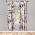 thumbnail image 1 of Ambesonne Grunge Curtains, Abstract Lines Illustration, Pair of 28"x63", Beige Lilac, 1 of 2