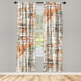 thumbnail image 1 of Ambesonne Grunge Curtains, Abstract Lines Illustration, Pair of 28"x63", Burnt Orange, 1 of 2