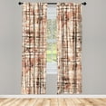 thumbnail image 1 of Ambesonne Grunge Curtains, Abstract Lines Illustration, Pair of 28"x63", Pale Rust, 1 of 2