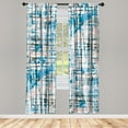 thumbnail image 1 of Ambesonne Grunge Curtains, Abstract Lines Illustration, Pair of 28"x84", Sky Blue, 1 of 2